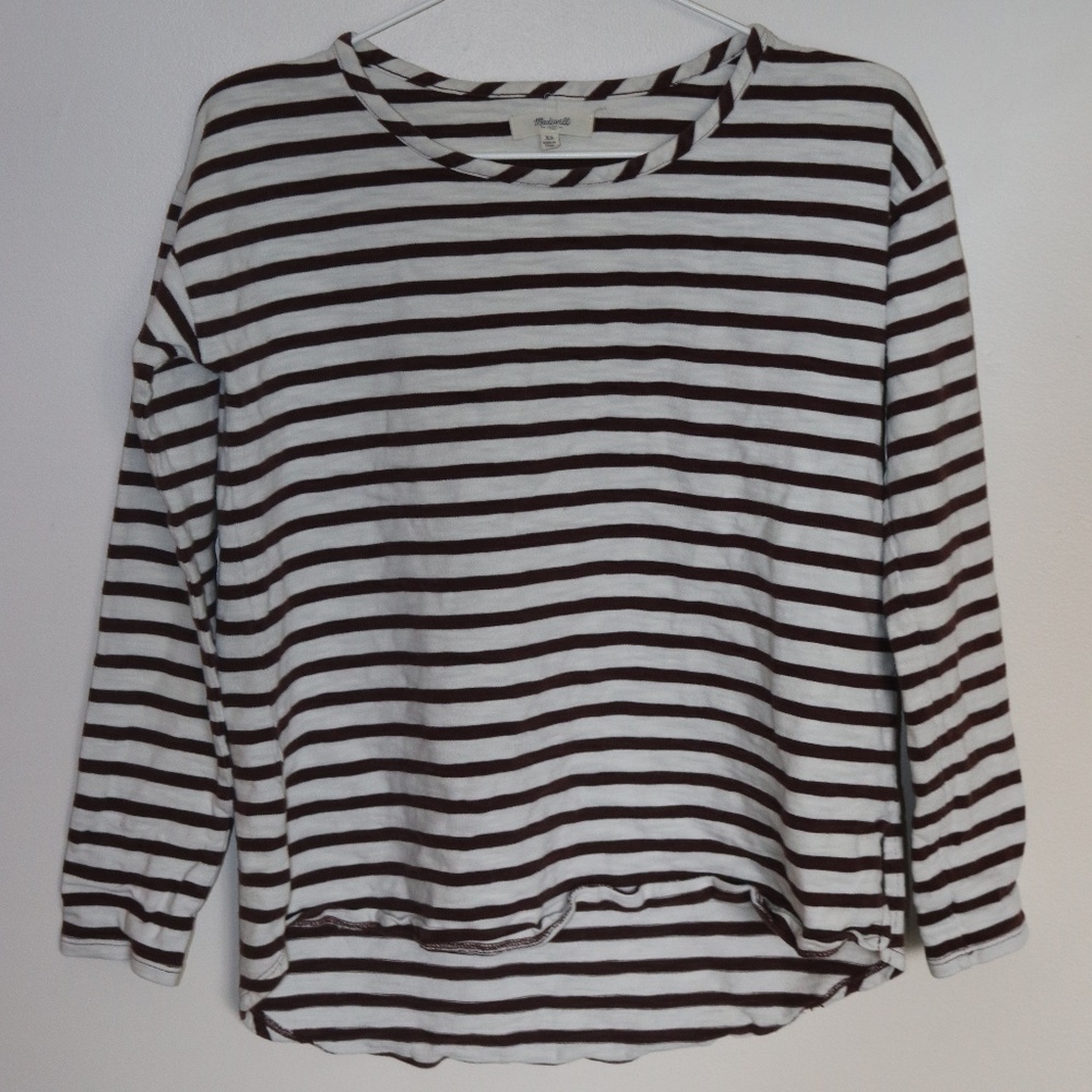 Madewell Burgundy & White Heavyweight Tee